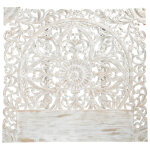 Tte de lit en bois de manguier sculpt pour couchage 180 blanc