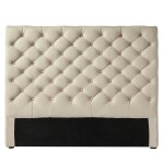 T�te de lit capitonn�e en lin pour couchage 160