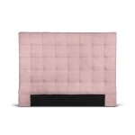 T�te de lit capitonn�e en tissu - rose - 140 cm