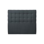 Tete de lit capitonne velours gris anthracite 180x120