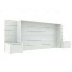 Tte de lit avec chevets effet bois blanc 160 cm