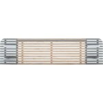 Tte de lit en lattes de bois blanchi / gris 240 cm chevets intgrs