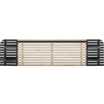Tte de lit en lattes de bois blanchi / noir 240 cm chevets intgrs