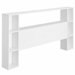 Tte de lit avec rangements bois massif blanc 160 cm
