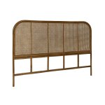 Tête de lit en rotin foncé et cannage, 160cm Tête de lit en rotin foncé et cannage, 160cm