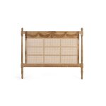 T�te de lit en teck massif et rotin 174 cm