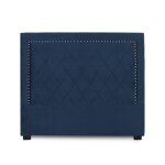 Tte de lit en velours bleu fonc 140cm