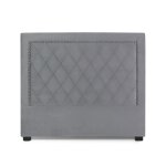 Tte de lit en velours gris argent 140cm