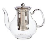 Théière classique en verre transparent avec infuseur Théière classique en verre transparent avec infuseur