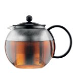 Théière avec filtre 1 l en inox transparent en verre h15. 5 Théière avec filtre 1 l en inox transparent en verre h15. 5