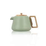 Thire en fonte cladon avec couvercle en bois 1l