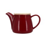 Théière en grès bordeaux avec couvercle en bois 500ml Théière en grès bordeaux avec couvercle en bois 500ml
