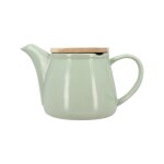 Théière en grès céladon avec couvercle en bois 500ml Théière en grès céladon avec couvercle en bois 500ml