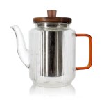 Théière en verre et anse ambre 550ml Théière en verre et anse ambre 550ml