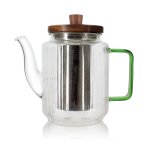 Théière en verre et anse jade 550ml Théière en verre et anse jade 550ml