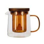 Thire en verre infuseur et anse ambre 450ml