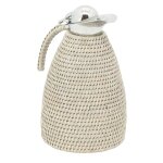 Thermos en acier inoxydable et rotin patin blanc