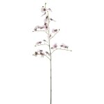 Tige d'orchide artificielle blanche et mauve h140