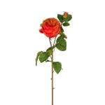Tige de rose ferme artificielle orange h80