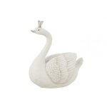 Tirelire cygne en résine blanc 9x15x18 cm Tirelire cygne en résine blanc 9x15x18 cm