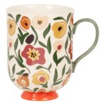 Tisanire en cramique motif floral multicolore