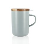 Tisanire en grs avec couvercle en bois d'acacia 475ml