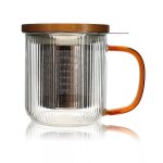 Tisanire en verre et anse ambre 300ml