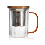 Tisanire en verre et anse ambre 475ml