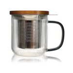 Tisanire en verre et anse graphite 300ml