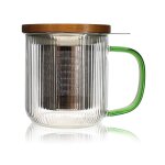 Tisanire en verre et anse jade 300ml