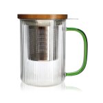 Tisanire en verre et anse jade 475ml