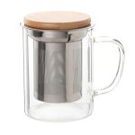 Tisanire en verre, inox et bambou
