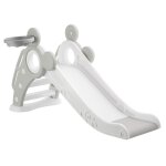 Toboggan pliable pour enfants avec panier de basket gris