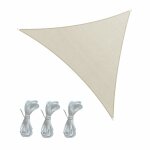 Toile d'ombrage triangulaire impermable 5x5x5 en blanc crme