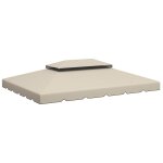 Toile de rechange pour pavillon haute densité tissu polyester beige Toile de rechange pour pavillon haute densité tissu polyester beige