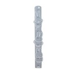 Toise murale en bois gris imprim lapins blancs, 70  150 cm