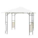 Tonnelle barnum pavillon de jardin mtal poxy polyester crme