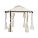 Tonnelle de jardin métal 350 cm 350 cm beige Tonnelle de jardin métal 350 cm 350 cm beige