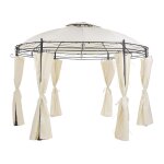 Tonnelle de jardin métal 368 cm 368 cm beige Tonnelle de jardin métal 368 cm 368 cm beige