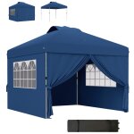 Tonnelle de jardin pliante tissu oxford bleu fonc