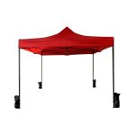 Tonnelle pliant 3x3 m avec 4 poids en m�tal polyester rouge