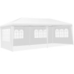 Tonnelle tente de jardin avec fentres 4 bches blanc 3x6m