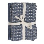 Torchons en coton biologique imitation denim et nid d'abeille bleu et blanc 50x70