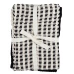 Torchons en coton biologique nid d'abeille noir et blanc 50x70 (x2)