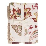 Torchons en coton imprim floral et tiss  rayures (x2) 50x70