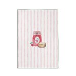 Torchon en coton rouge, rose et vert 50x70