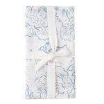 Torchon en coton textur bicolore motif imprim floral 50x70