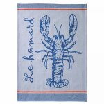 Torchon en jacquard de coton bleu 50x75 Torchon en jacquard de coton bleu 50x75