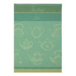 Torchon en jacquard de coton vert 50x75