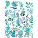 Torchon lav mtis lin & coton bleu 50x70 cm